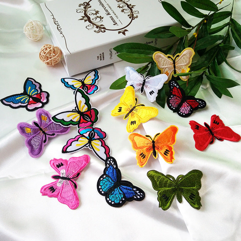 Wholesale Color Embroidered Butterfly Cloth Embroidery Patches